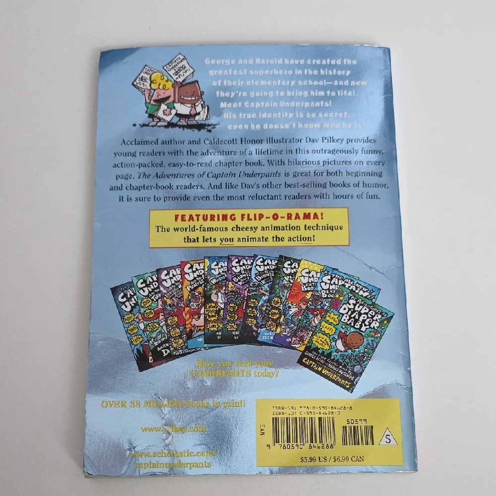 Captain Underpants - First Epic Novel By Dav Pilkey - Chapter Book